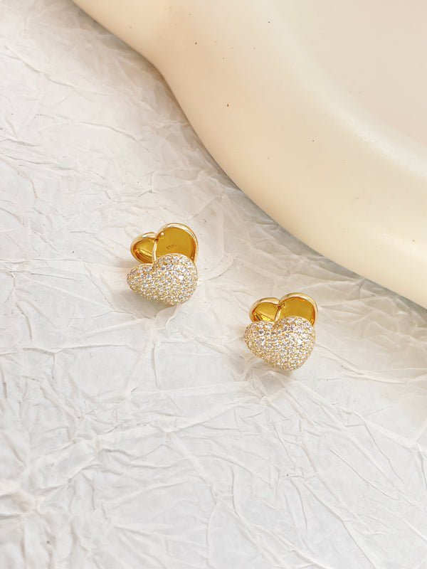 Double Heart Stud Earring