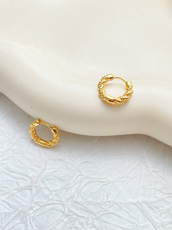 Twisted Spiral Small Hoop Earrings