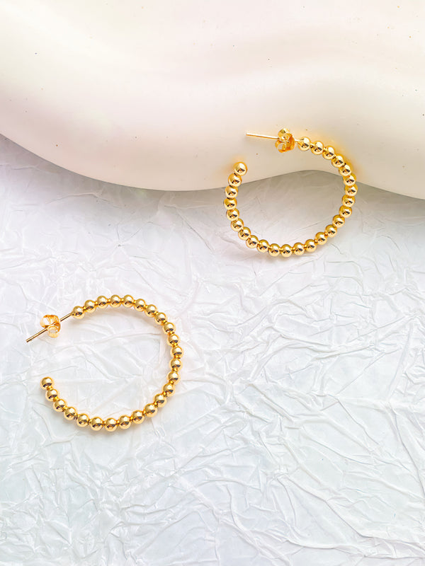 Gold Beaded Earring