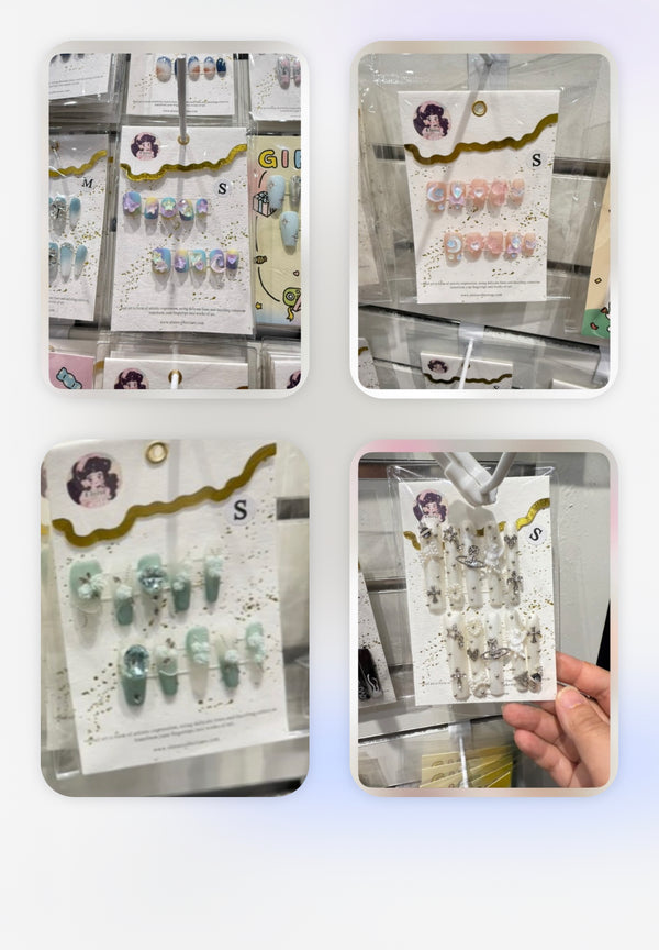 Custom Handmade Press-on Nails 4 pairs